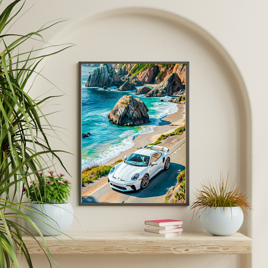 Porsche Framed Car Wall Art – Premium Automotive Decor for Car Enthusiasts