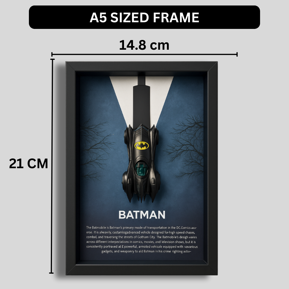 Batman Batmobile V1 3D Framed Collectible Display – Diecast Car 1:64 Model