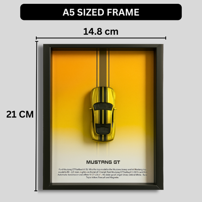 Ford Mustang GT Diecast Car Frame 1:64  – 3D Wall Art
