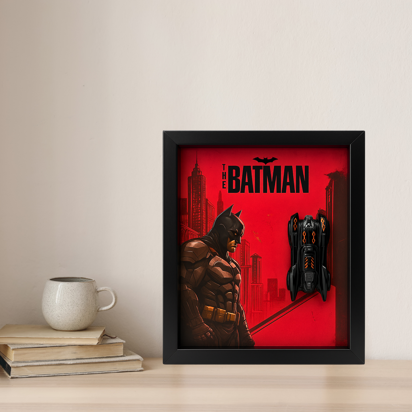 Batman Batmobile V2 3D Framed Collectible Display – Diecast Car 1:64 Model