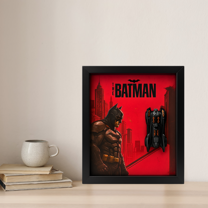 Batman Batmobile V2 3D Framed Collectible Display – Diecast Car 1:64 Model