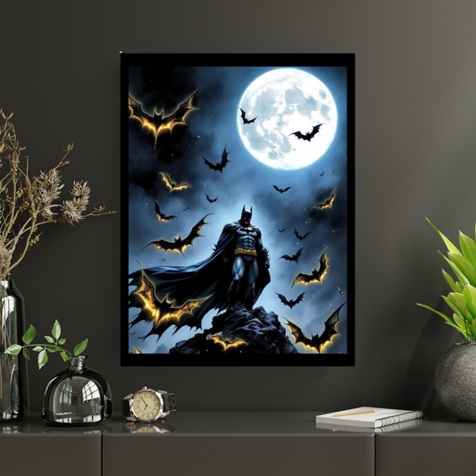 Premium Batman Wall Art – Aesthetic 3D Frame for Home & Office Decor | DC Superhero Collectible