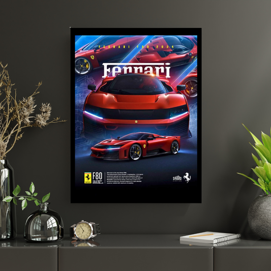 Ferrari F80 Car Wall Art – Premium Automotive Decor for Car Enthusiasts