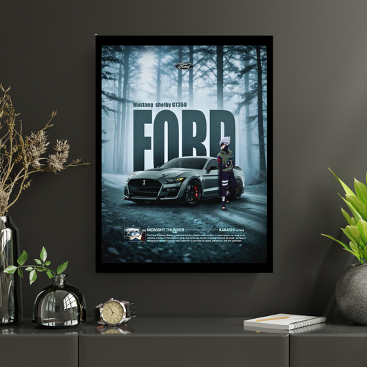 Ford Mustang Shelby GT350 X Kakashi HATAKE Car Wall Art – Premium Automotive Decor for Car Enthusiasts