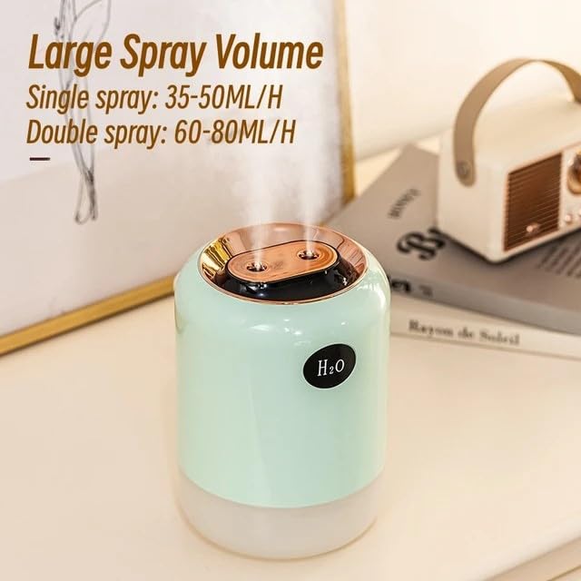 Double Spray Humidifier – High-Capacity Cool Mist Diffuser with Dual Nozzles for Home & Office