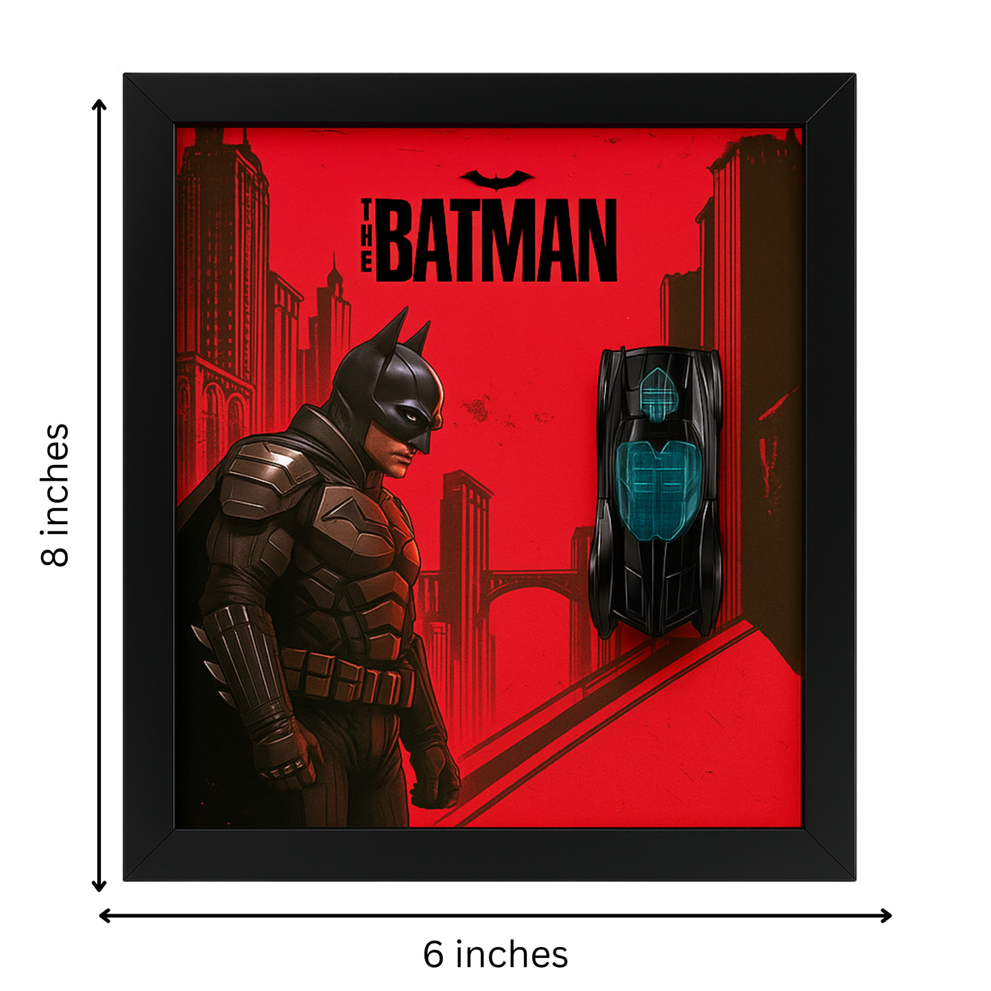 Batman Aircraft 3D Framed Collectible Display – Diecast Car 1:64 Model