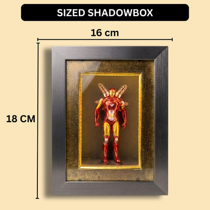 Marvel Iron Man LED Shadow Box Frame | Premium 3D Iron Man Action Figure Display Case | Superhero Collectible Shadow Box with LED Light | Wall Mounted & Tabletop Display | Gift for Marvel Fans