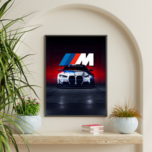 BMW M8 Sport Framed Car Wall Art – Premium Automotive Decor for Car Enthusiasts