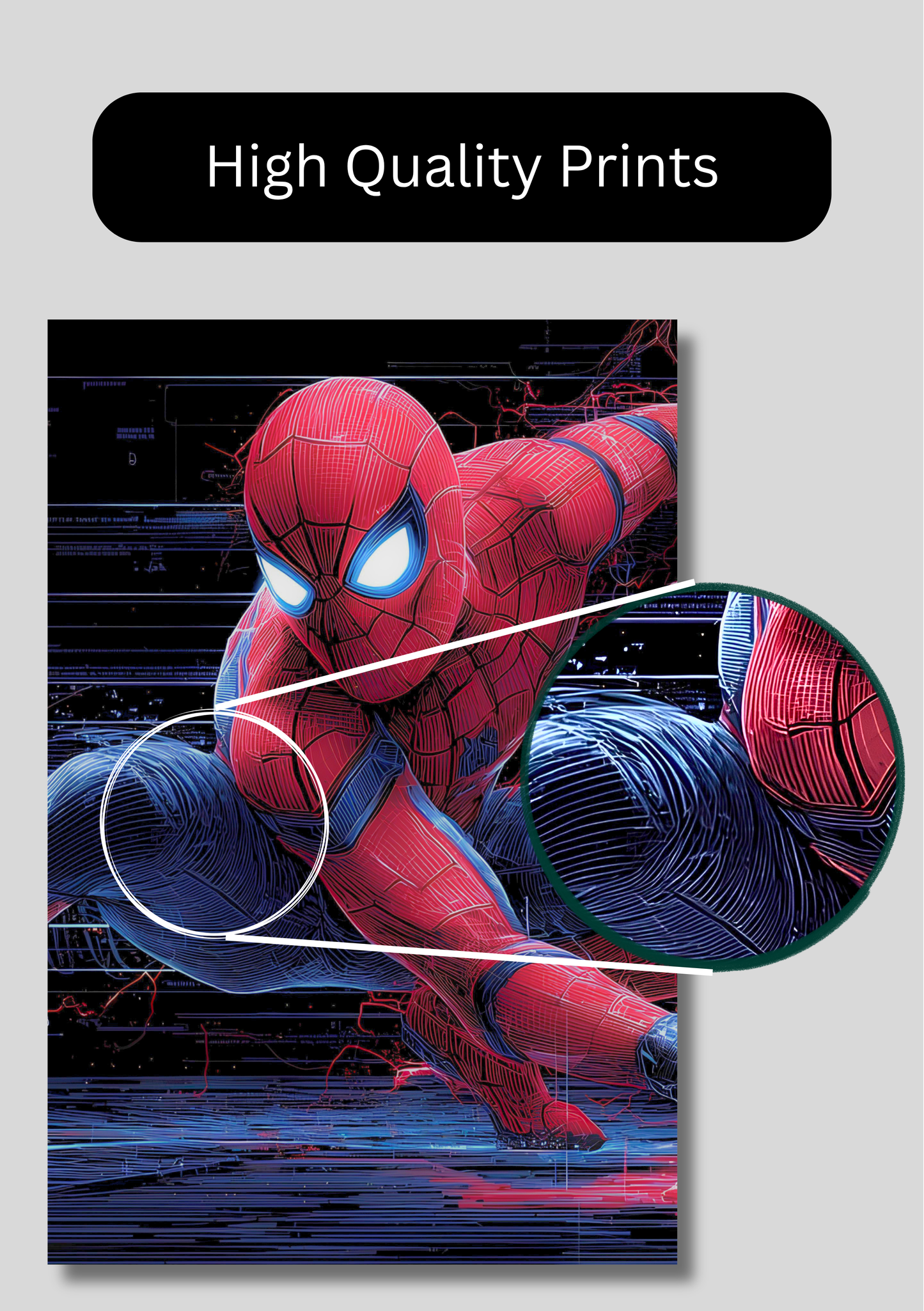 Spider Mann Split Poster for Wall | 3 Large A3 Sized Spider Mann Posters for Room Decor | Huge 89 x 42 cm Superhero Wall Art for Bedroom, Gaming Room & Office