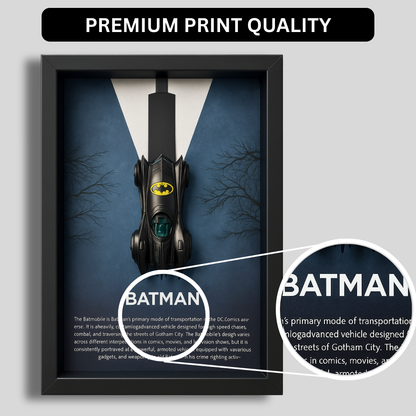 Batman Batmobile V1 3D Framed Collectible Display – Diecast Car 1:64 Model