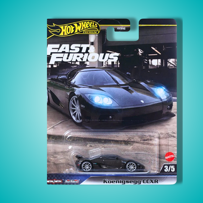 Hot Wheels Fast & Furious Set of 5 – 1970 Plymouth Road Runner, Nissan 240SX S14, Toyota GR Supra, Lamborghini LM002 & Koenigsegg CCXR (1:64 Diecast Cars)