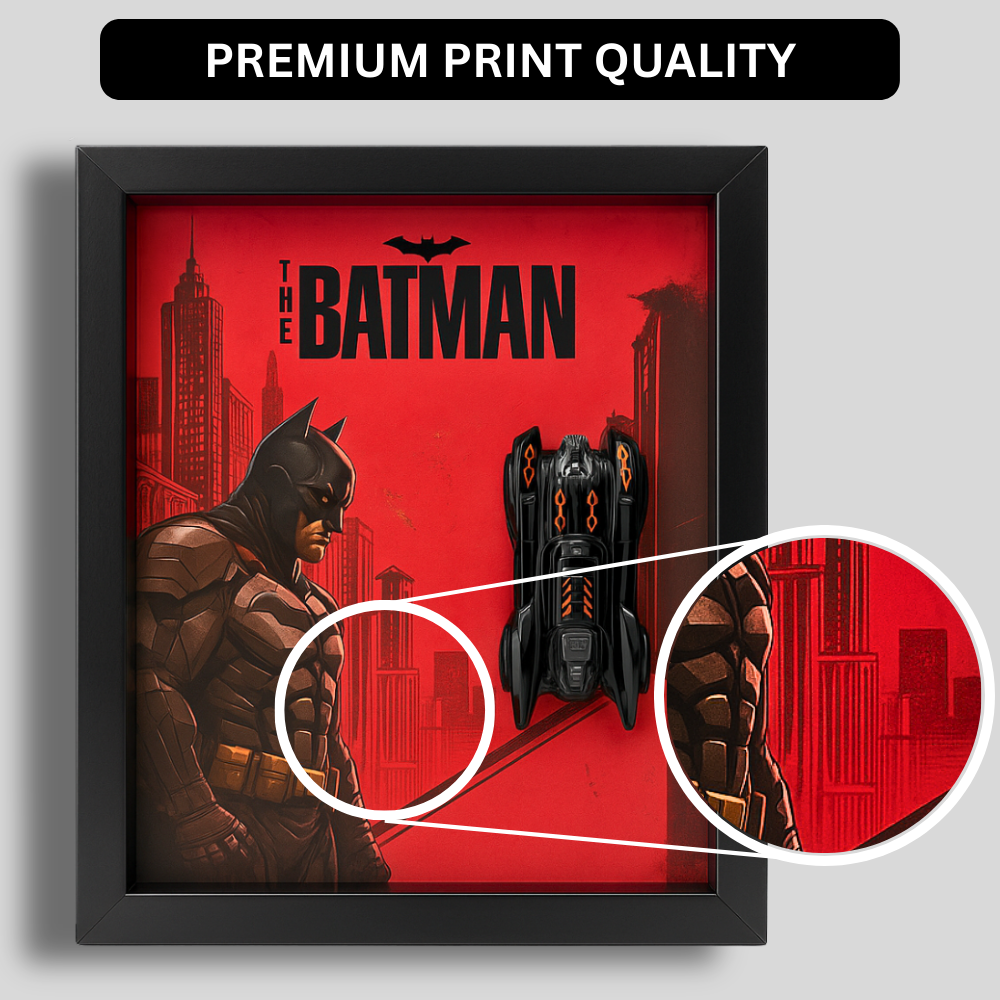 Batman Batmobile V2 3D Framed Collectible Display – Diecast Car 1:64 Model