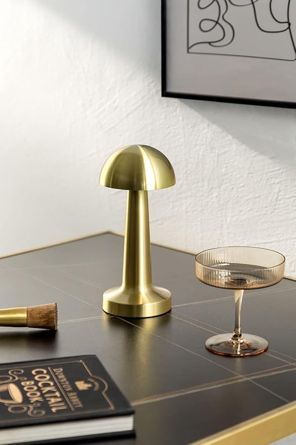 Portable Mushroom Style Metal LED Table Lamp