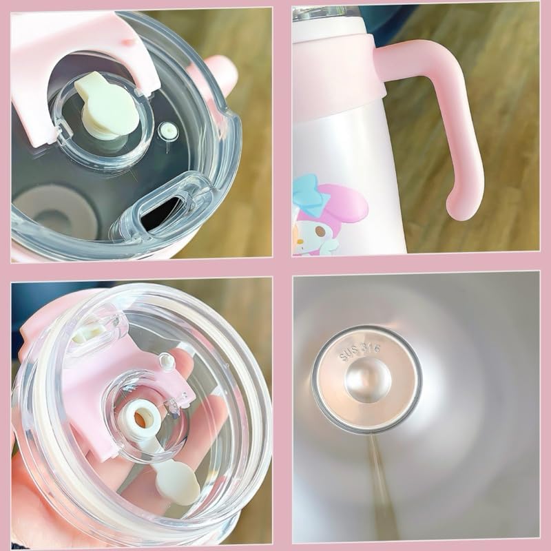 Sanrio-Themed Coffee Tumbler – Cute Double Wall Insulated Travel Mug with Lid | Hello Kitty, Kuromi & Friends Edition