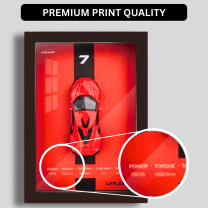 Lykan Hypersport Diecast Car Frame 1:32  – 3D Wall Art