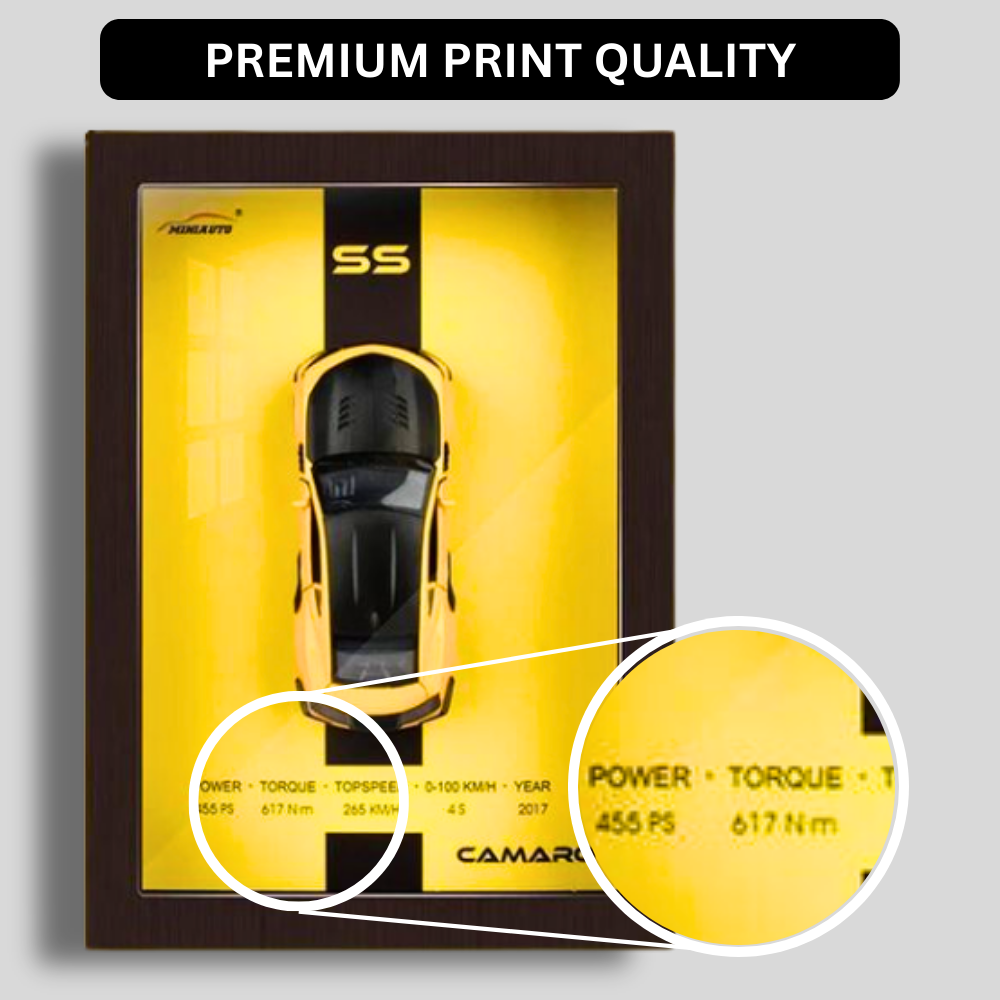 Chevrolet Camaro SS Diecast Car Frame 1:32  – 3D Wall Art