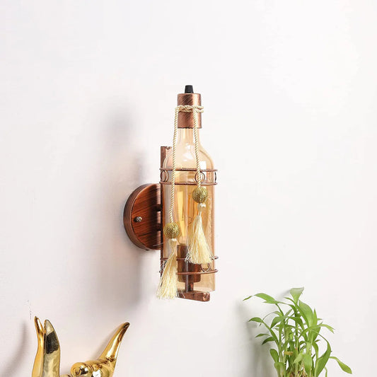 Antique Wine Bottle Wall Lamp – Vintage Style LED Light for Bar, Cafe, Kitchen & Home Decor