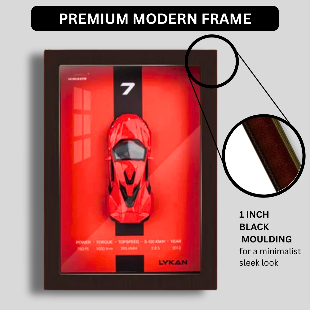 Lykan Hypersport Diecast Car Frame 1:32  – 3D Wall Art