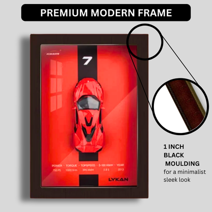 Lykan Hypersport Diecast Car Frame 1:32  – 3D Wall Art