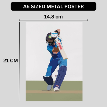 Premium Aluminium Glossy Frame | Cricket Wall Art | Metal Poster for Home Decor | Lightweight & Waterproof Panel | Perfect Gift for Cricket Lovers | Bedroom, Living Room, Office Decoration