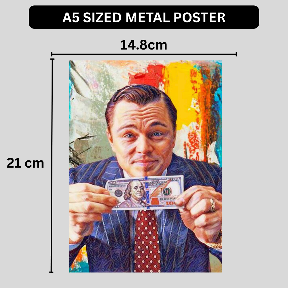 Premium Glossy Aluminium Metal Poster – Motivational Money Art | High-Definition Printed Aluminium Wall Decor for Office, Bedroom & Living Room | Waterproof, Fade-Proof Modern Wall Frame