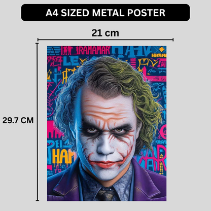 Premium Glossy Aluminium Metal Poster – Joker-Inspired Chaos Artwork | HD Printed Aluminium Wall Decor for Bedroom, Living Room, Gaming Room & Office | Waterproof, Fade-Proof Modern Wall Frame