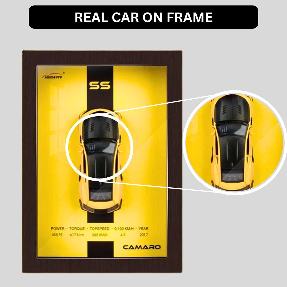 Chevrolet Camaro SS Diecast Car Frame 1:32  – 3D Wall Art