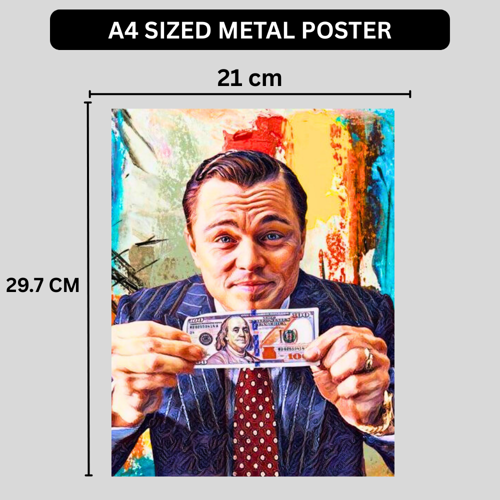 Premium Glossy Aluminium Metal Poster – Motivational Money Art | High-Definition Printed Aluminium Wall Decor for Office, Bedroom & Living Room | Waterproof, Fade-Proof Modern Wall Frame
