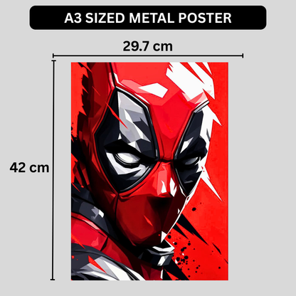 Premium Glossy Aluminium Metal Poster – Deadpool Art | HD Printed Aluminium Wall Decor for Bedroom, Gaming Room, Office & Studio | Waterproof, Fade-Proof Modern Wall Frame