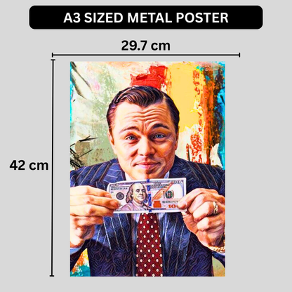 Premium Glossy Aluminium Metal Poster – Motivational Money Art | High-Definition Printed Aluminium Wall Decor for Office, Bedroom & Living Room | Waterproof, Fade-Proof Modern Wall Frame