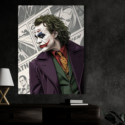 Premium Glossy Aluminium Metal Poster – Jok3r-Inspired Comic Artwork | HD Printed Aluminium Wall Decor for Bedroom, Gaming Room, Office & Studio | Waterproof, Fade-Proof Premium Wall Frame