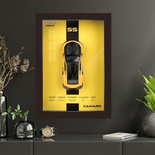 Chevrolet Camaro SS Diecast Car Frame 1:32  – 3D Wall Art