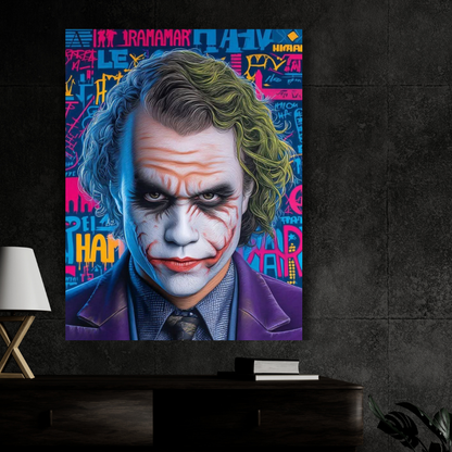 Premium Glossy Aluminium Metal Poster – Joker-Inspired Chaos Artwork | HD Printed Aluminium Wall Decor for Bedroom, Living Room, Gaming Room & Office | Waterproof, Fade-Proof Modern Wall Frame