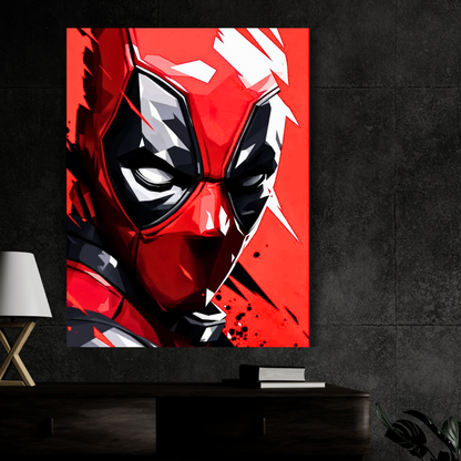 Premium Glossy Aluminium Metal Poster – Deadpool Art | HD Printed Aluminium Wall Decor for Bedroom, Gaming Room, Office & Studio | Waterproof, Fade-Proof Modern Wall Frame