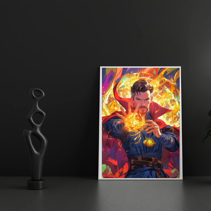 Premium Glossy Aluminium Metal Poster – Doctor Strange Inspired Mystic Magic Artwork | HD Printed Aluminium Wall Decor for Bedroom, Gaming Room, Office & Studio | Waterproof, Fade-Proof Superhero Wall Frame