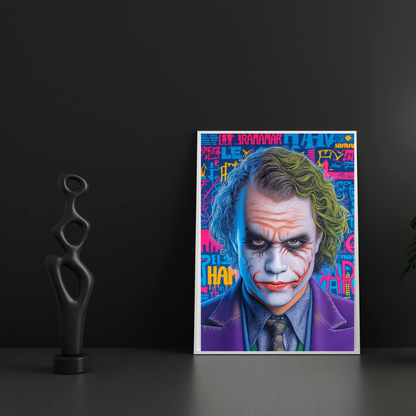 Premium Glossy Aluminium Metal Poster – Joker-Inspired Chaos Artwork | HD Printed Aluminium Wall Decor for Bedroom, Living Room, Gaming Room & Office | Waterproof, Fade-Proof Modern Wall Frame