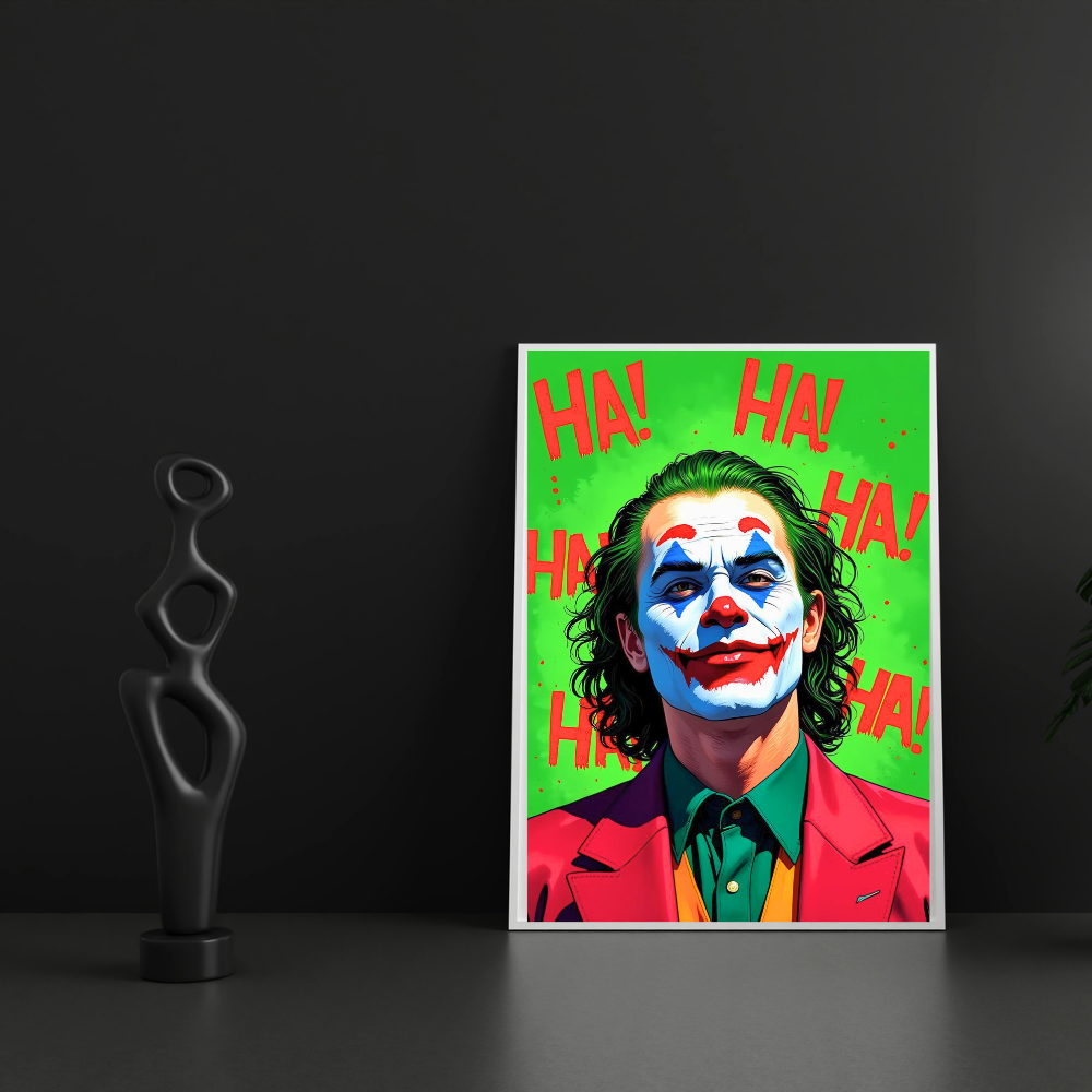 Premium Glossy Aluminium Metal Poster – Joker-Inspired Iconic Villain Artwork | HD Printed Aluminium Wall Decor for Bedroom, Gaming Room, Office & Studio | Waterproof, Fade-Proof Stylish Wall Frame
