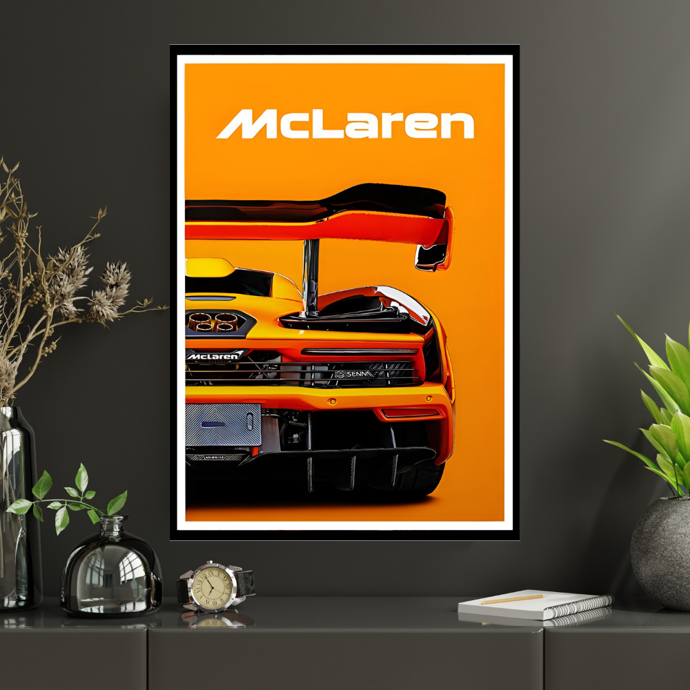 McLaren Framed Car Wall Art – Premium Automotive Decor for Car Enthusiasts
