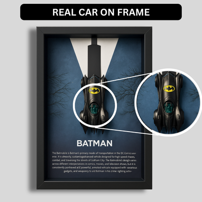 Batman Batmobile V1 3D Framed Collectible Display – Diecast Car 1:64 Model