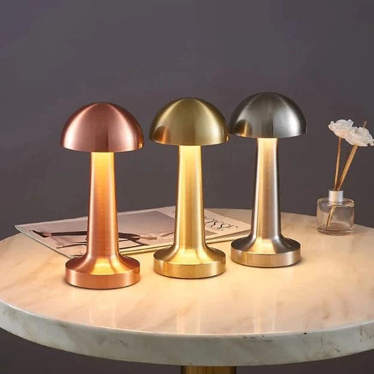 Portable Mushroom Style Metal LED Table Lamp