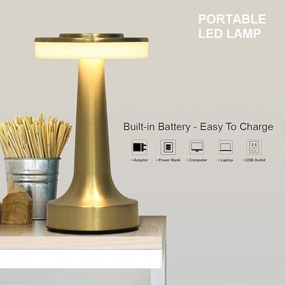 Metal LED Rechargeable Desk Lamp with Touch Sensor