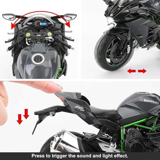 Kawasaki Ninja H2R Toy Bike – Premium Diecast Motorcycle Model | Collectible Sports Bike for Kids & Adults