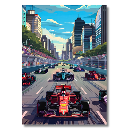 Ferrari F1 Race Poster Wall Art | Formula Racing Track Aesthetic Poster for Bedroom, Gaming Room & Office | Premium Motorsport Car Wall Decor Print