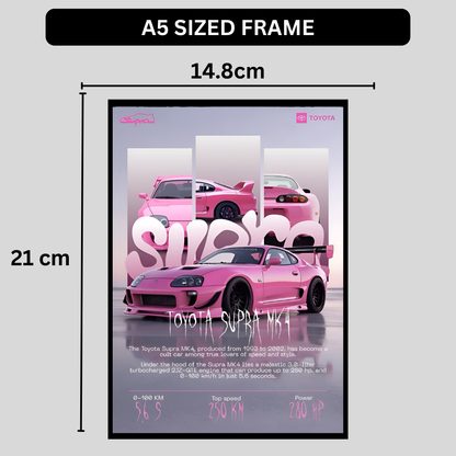 Supra MK4 Framed Car Wall Art – Premium Automotive Decor for Car Enthusiasts