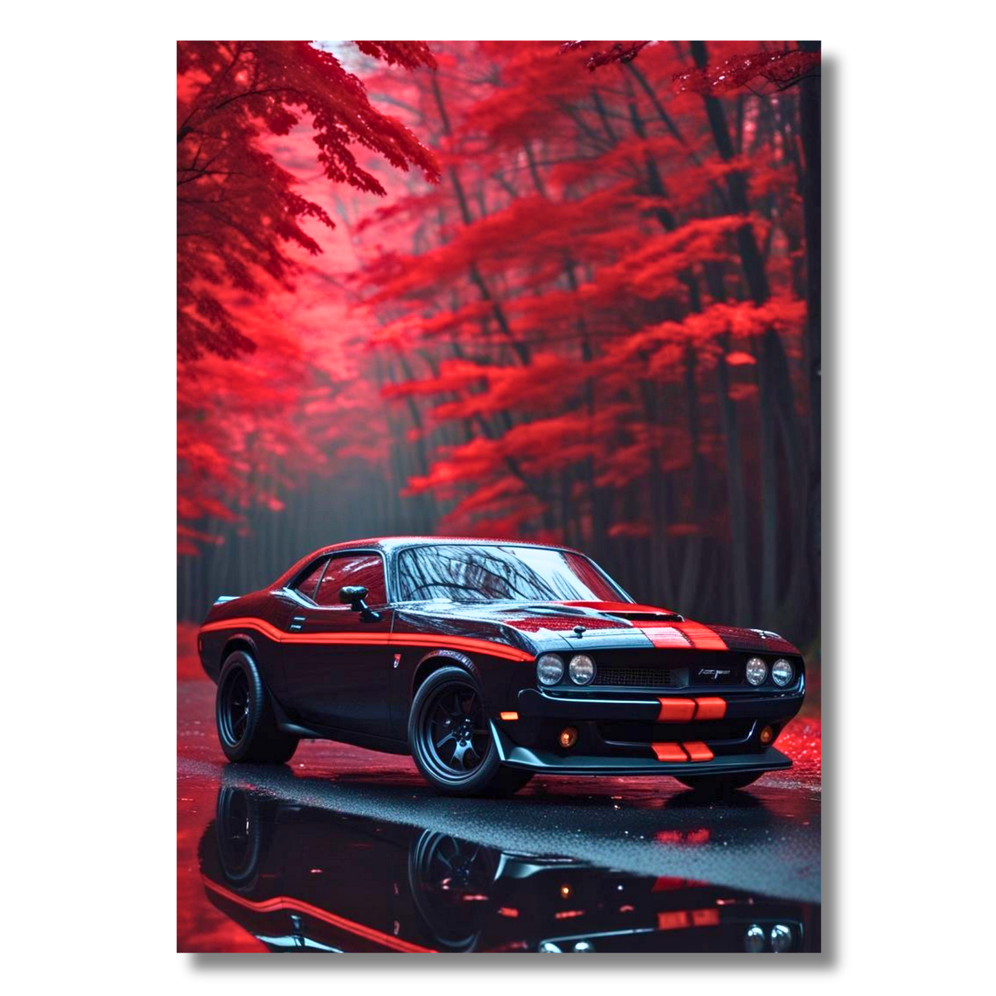 Dodge Challenger SRT Poster Wall Art | American Muscle Car Aesthetic Poster for Bedroom, Gaming Room & Office | Premium Automotive Decor Print