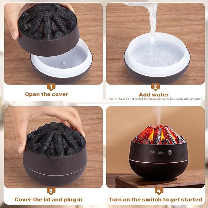 Charcoal Cool Mist Humidifier for Room | Air Purifier & Moisture Control for Bedroom, Home & Office