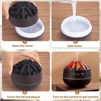 Charcoal Cool Mist Humidifier for Room | Air Purifier & Moisture Control for Bedroom, Home & Office