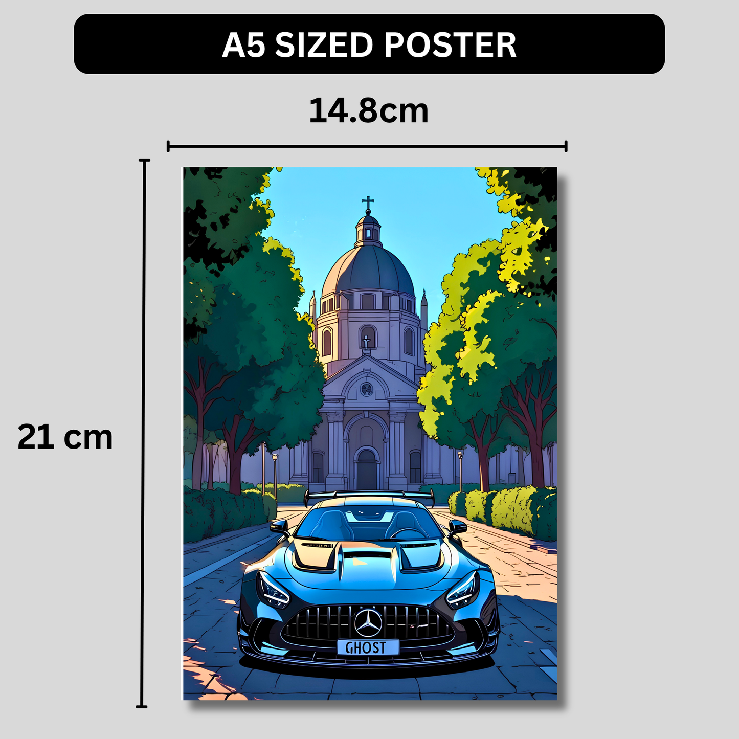 Mercedes AMG GT Black Series Poster Wall Art | Luxury Supercar Aesthetic Poster for Bedroom, Gaming Room & Office | Premium Automotive Decor Print