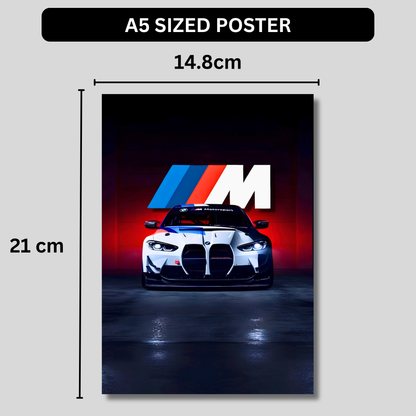 BMW M4 GT3 Motorsport Poster Wall Art | BMW M Series Racing Car Poster for Gaming Room, Bedroom & Office | Premium Automotive Decor Print
