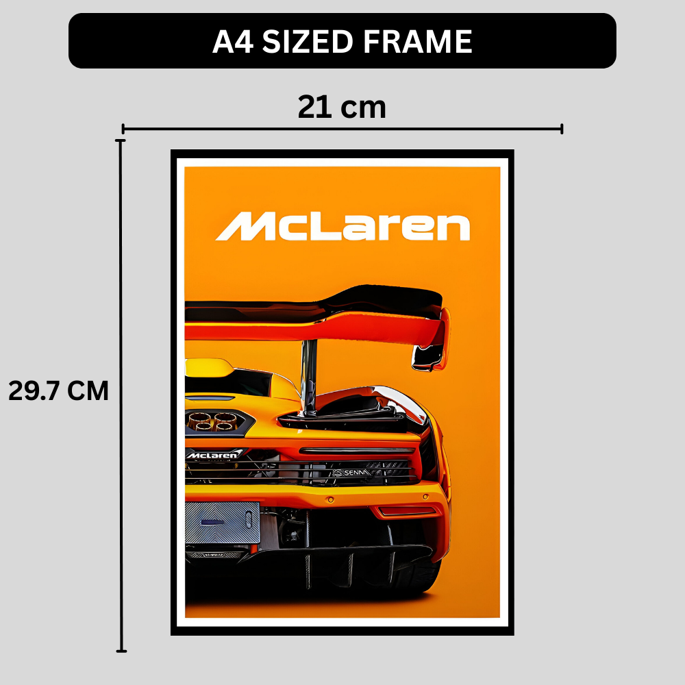 McLaren Framed Car Wall Art – Premium Automotive Decor for Car Enthusiasts